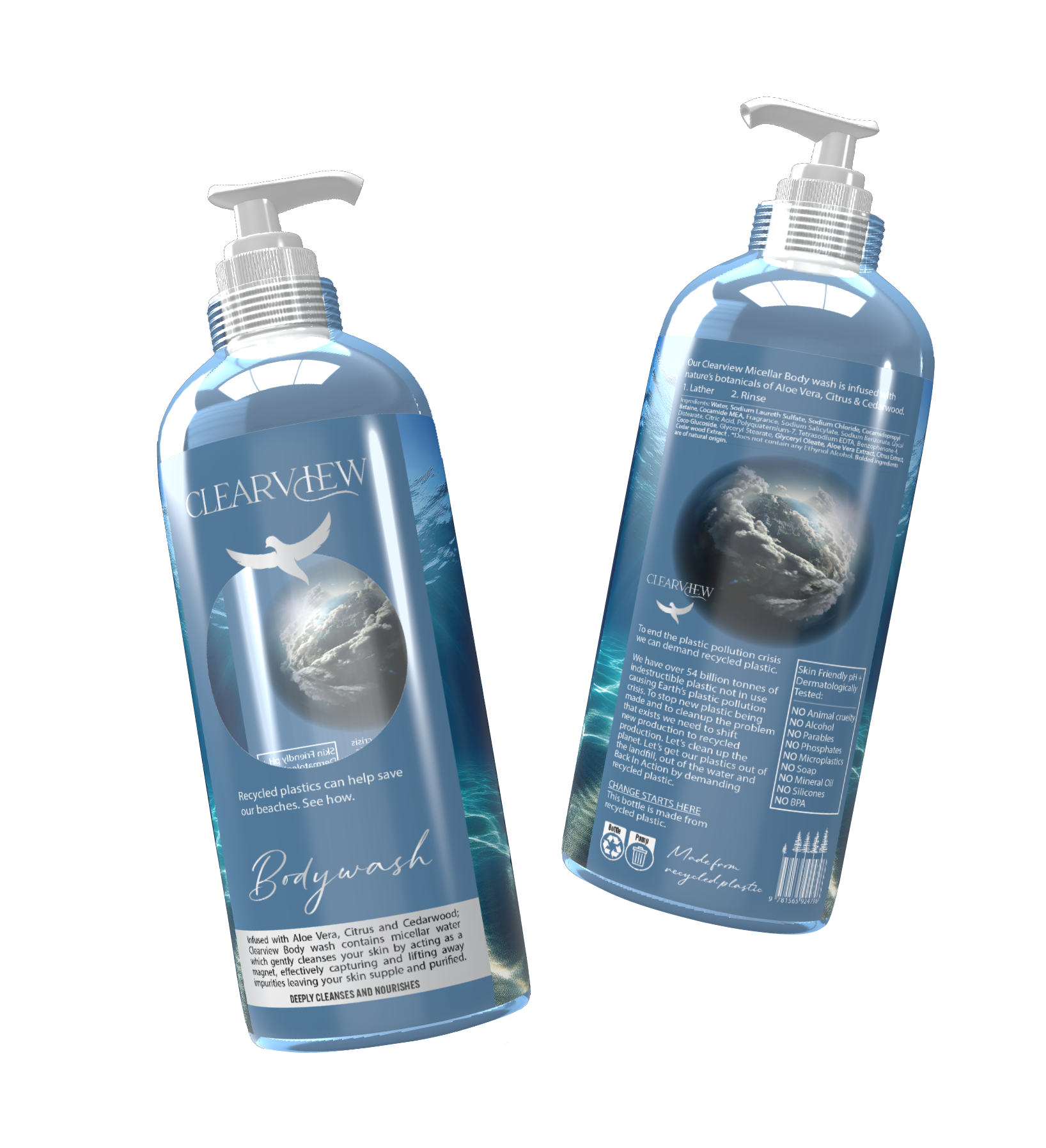 ClearView brand, logo label, packaging, merchandise and POS designs by Graphic Designer, Melissa Sherley